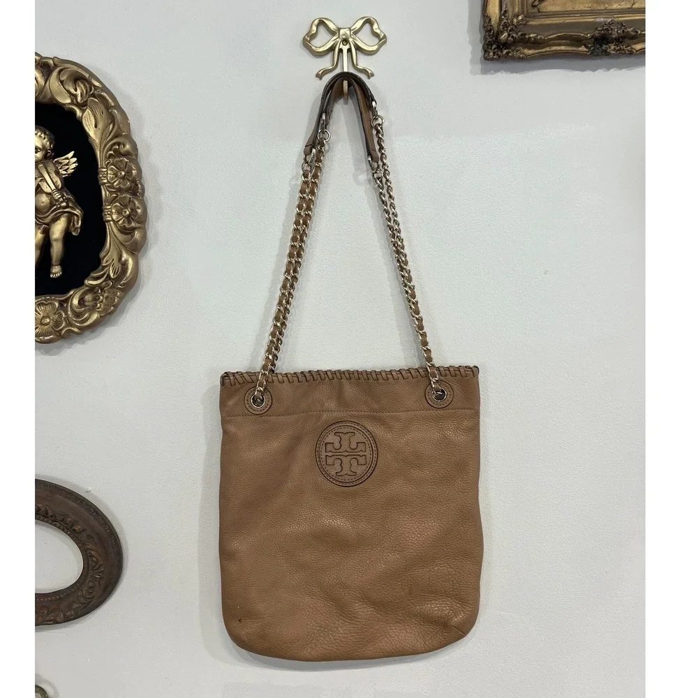 Tory Burch Marion Leather Slouchy Bookbag / Shoulder Tote